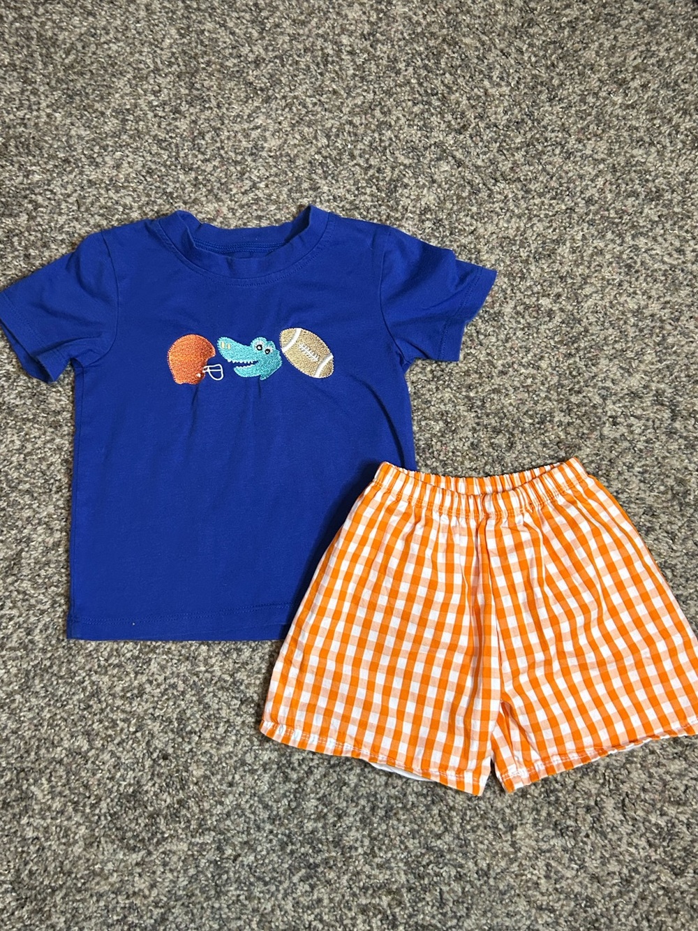 Florida Gators Blue Toddler Tee & Orange Gingham Shorts Set